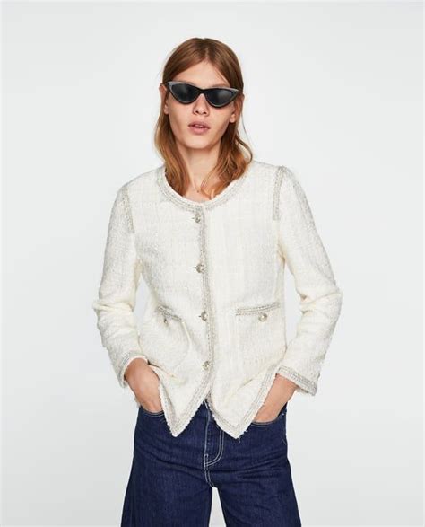 zara chanel style jacket|chanel style cropped jacket.